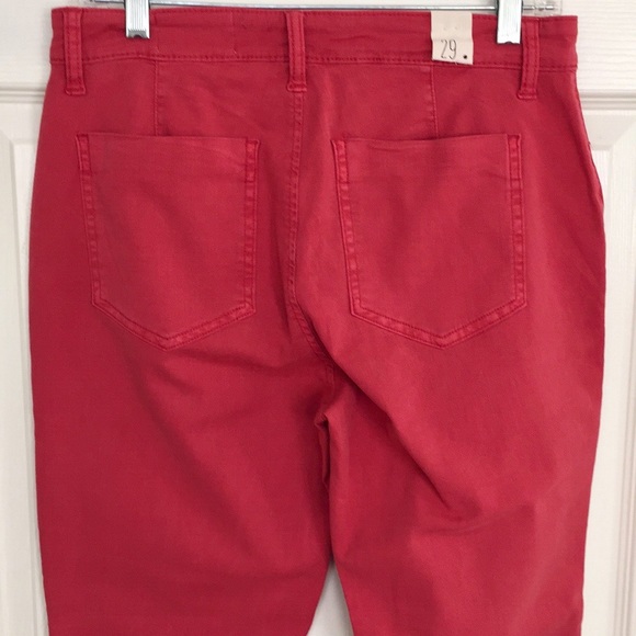 Cosmic Blue Love Women's Cropped Ankle Pants in Coral - Picture 8 of 16